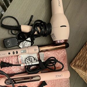 Lange Pink and Rose Gold Hair Styling Set of 2 NO HAIR DRYER